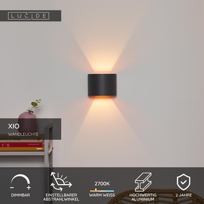 Lucide XIO - Wandleuchte - LED Dim. - G9 - 1x3,5W 2700K - Einstellbarer Abstrahlwinkel - Grau
